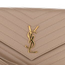 Grain De Poudre Matelasse Chevron Monogram Envelope Clutch Dark Beige