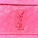 Crinkled Calfskin Matelasse Monogram Medium Niki Chain Satchel Rose Glow