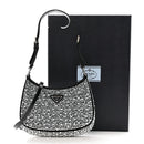 Satin Crystal Cleo Adjustable Strap Shoulder Bag Metal