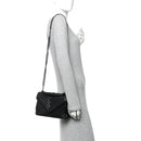 Sheepskin Matelasse Chevron Monogram Medium College Bag Black