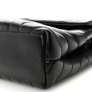 Calfskin Y Quilted Monogram Monochrome Small Loulou Chain Satchel Black