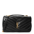 Lambskin Chevron Quilted Medium Loulou Black