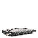 Coated Canvas La Greca Signature  Black Gray
