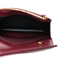 Calfskin Matelasse Chevron Monogram Envelope Chain Wallet Rouge Merlot
