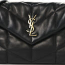 Lambskin Quilted Toy Loulou Puffer Monogram Chain Satchel Black