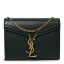 Grain De Poudre Monogram Cassandra Chain Wallet Dark Green