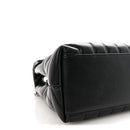 Calfskin Y Quilted Monogram Medium Loulou Chain Satchel Black