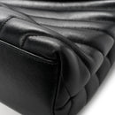Calfskin Y Quilted Monogram Medium Loulou Chain Satchel Black