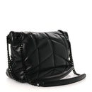 Lambskin Quilted Toy Loulou Puffer Monogram Monochrome Chain Satchel Black