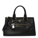 Vitello Daino Shopping Satchel Black