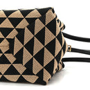Jacquard Triangolo Symbole Embroidered Small Shoulder Bag Black Corda