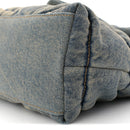 Denim Quilted Small Loulou Puffer Monogram Chain Satchel Blue Cinnamon