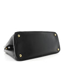 Saffiano Lux Medium Galleria Double Zip Black Black