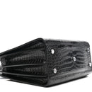 Calfskin Crocodile Embossed Baby Sac De Jour Black
