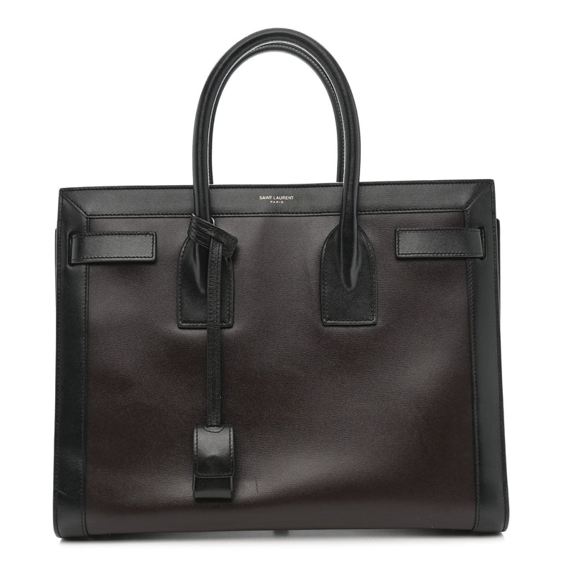 Calfskin Bi-Color Small Sac De Jour Burgundy Black