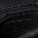 Sheepskin Matelasse Chevron Monogram Medium College Bag Black