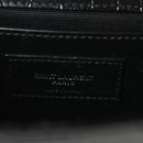 Calfskin Crocodile Embossed Small Classic Monogram Kate Tassel Satchel Black