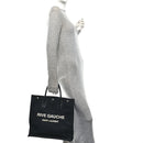 Linen Calfskin Rive Gauche North South Tote Black