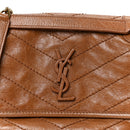 Crinkled Calfskin Matelasse Monogram Baby Niki Chain Satchel Light Caramel