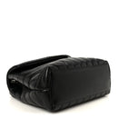 Calfskin Y Quilted Monogram Small Loulou Chain Satchel Black