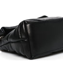 Lambskin Quilted Small Loulou Puffer Monogram Chain Satchel Black