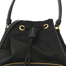 Saffiano Tessuto Nylon Mini Bucket Crossbody Bag Black