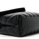 Calfskin Y Quilted Monogram Monochrome Toy Loulou Crossbody Bag Black