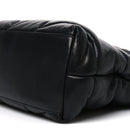 Lambskin Quilted Medium Loulou Puffer Monogram Chain Satchel Black