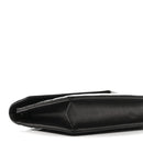 Grain De Poudre Matelasse Chevron Monogram Envelope Chain Wallet Black