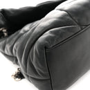 Lambskin Quilted Medium Loulou Puffer Monogram Chain Satchel Black