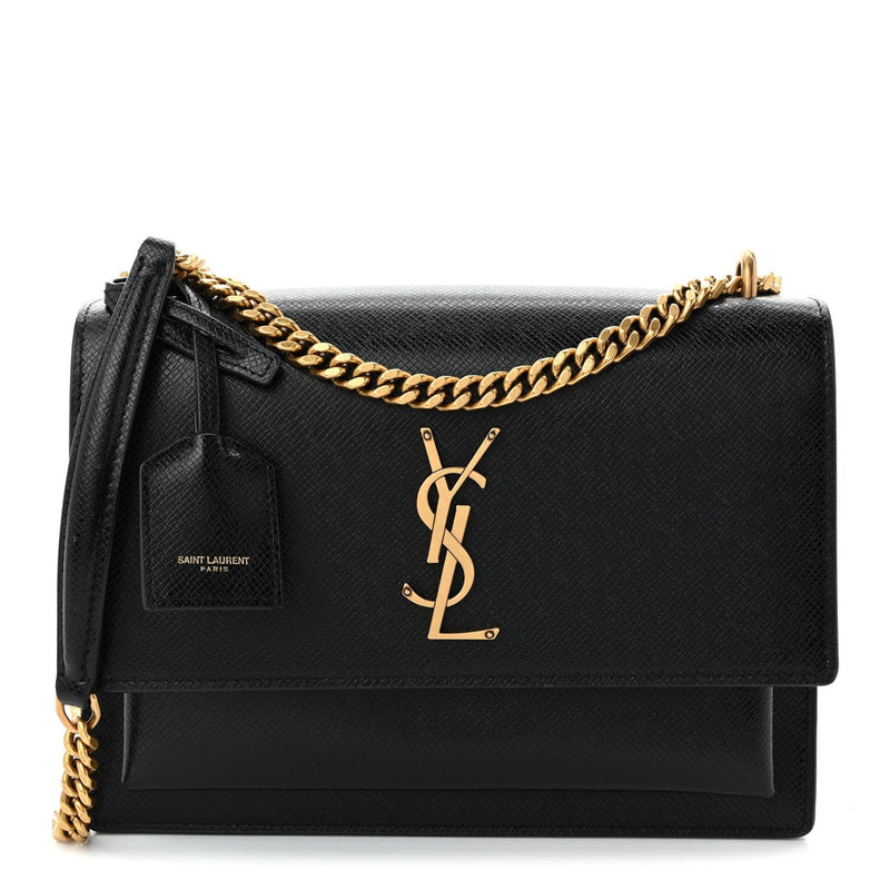Coated Bark Calfskin Medium Monogram Sunset Black