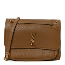 Grained Lambskin Monogram Large Niki Chain Satchel Dark Cork