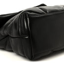 Lambskin Quilted Small Loulou Puffer Monogram Chain Satchel Black