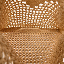 Yarn Raffia Effect Crochet Logo Embroidered Tote Bag Naturale