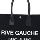 Linen Calfskin Rive Gauche Tote Black