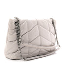 Lambskin Quilted Medium Loulou Puffer Monogram Chain Satchel Granite