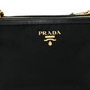 Tessuto Nylon Soft Calf Double Zip Crossbody Bag Black