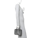 Satin Crystal Mini Galleria Double Zip Tote Metal