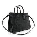 Calfskin Crocodile Embossed Small Sac de Jour Black