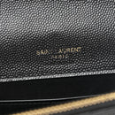 Grain De Poudre Matelasse Chevron Monogram Envelope Chain Wallet Black