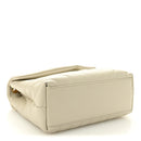 Calfskin Y Quilted Monogram Small Loulou Chain Satchel Blanc Vintage