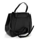 Vitello Western Studded Virtus Top Handle Shoulder Bag Black