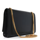 Calfskin Crystal Medium Monogram Kate Satchel Black
