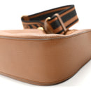 Vitello Daino Soft Zippered Hobo Shoulder Bag Caramel