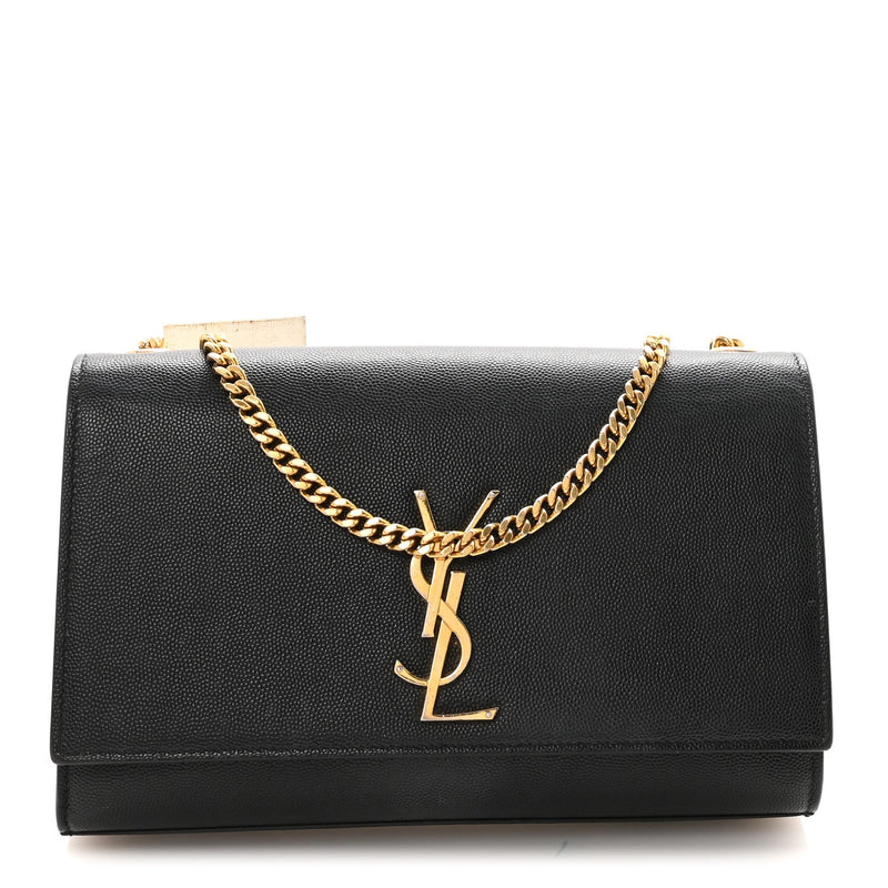Grain De Poudre Medium Classic Monogram Kate Satchel Black