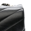 Calfskin Y Quilted Monogram Medium Loulou Chain Satchel Black