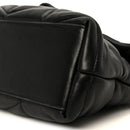 Lambskin Quilted Small Loulou Puffer Monogram Chain Satchel Black