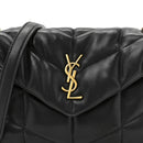 Lambskin Quilted Toy Loulou Puffer Monogram Chain Satchel Black