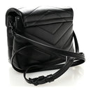 Calfskin Y Quilted Monogram Monochrome Toy Loulou Crossbody Bag Black