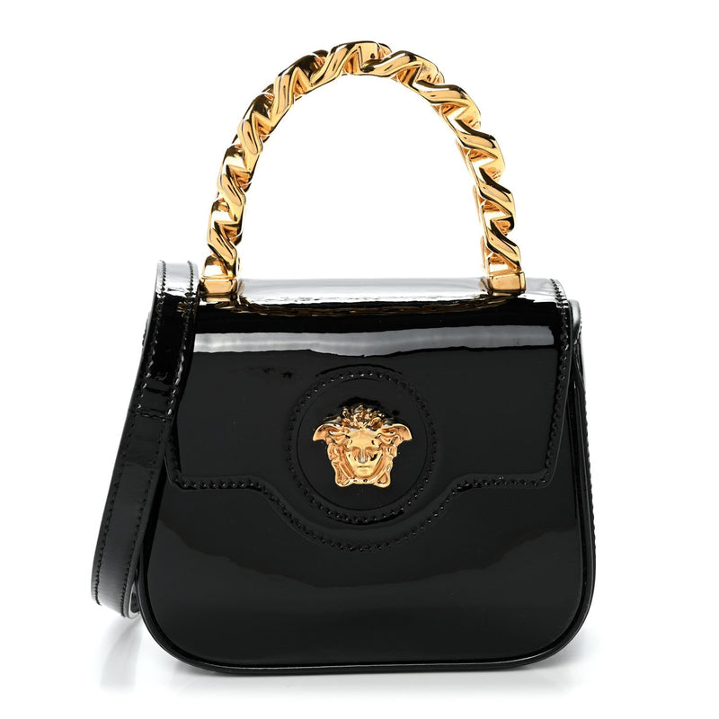 Patent Mini La Medusa Bag Black